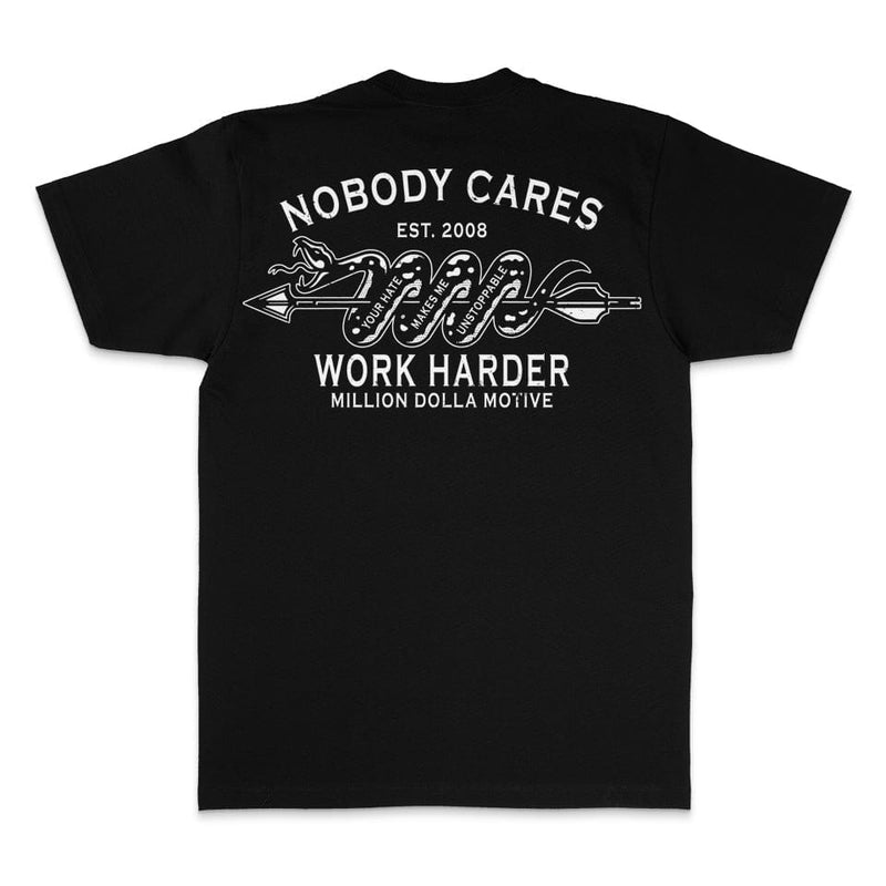 Nobody Cares Work Harder - Black T-Shirt T-Shirt Million Dolla Motive 