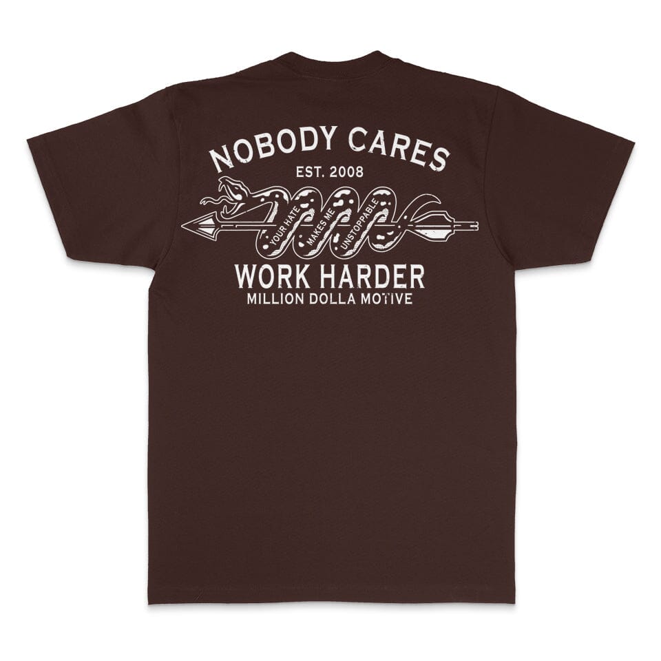 
                  
                    Nobody Cares Work Harder - Brown T-Shirt
                  
                