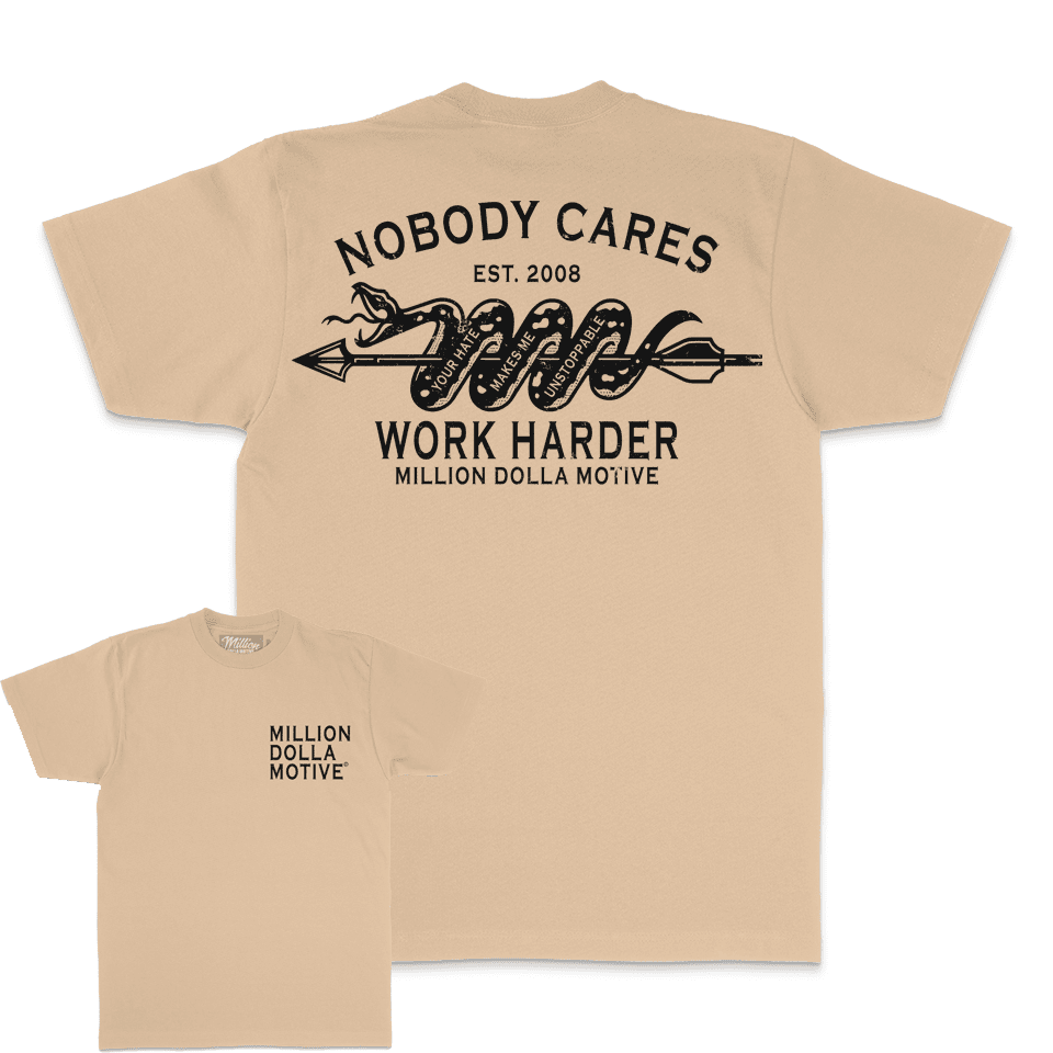 
                  
                    Nobody Cares Work Harder - Khaki T-Shirt
                  
                