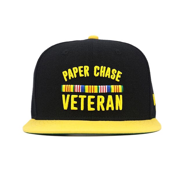 Paper Chase Veteran - Black Snapback Cap