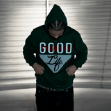 Chenille Good Life - Dark Green Hoodie Sweatshirt