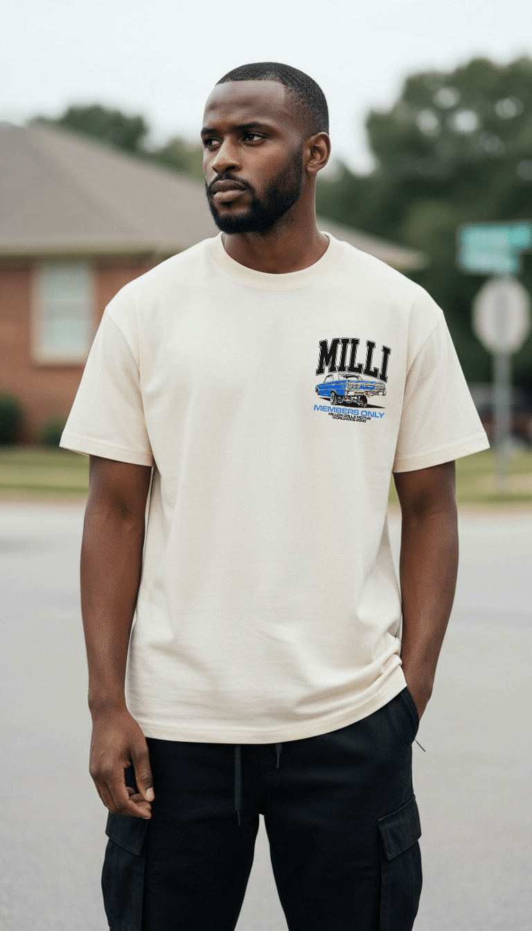 
                  
                    Milli Lowrider Members Only - Natural Sail T-Shirt
                  
                