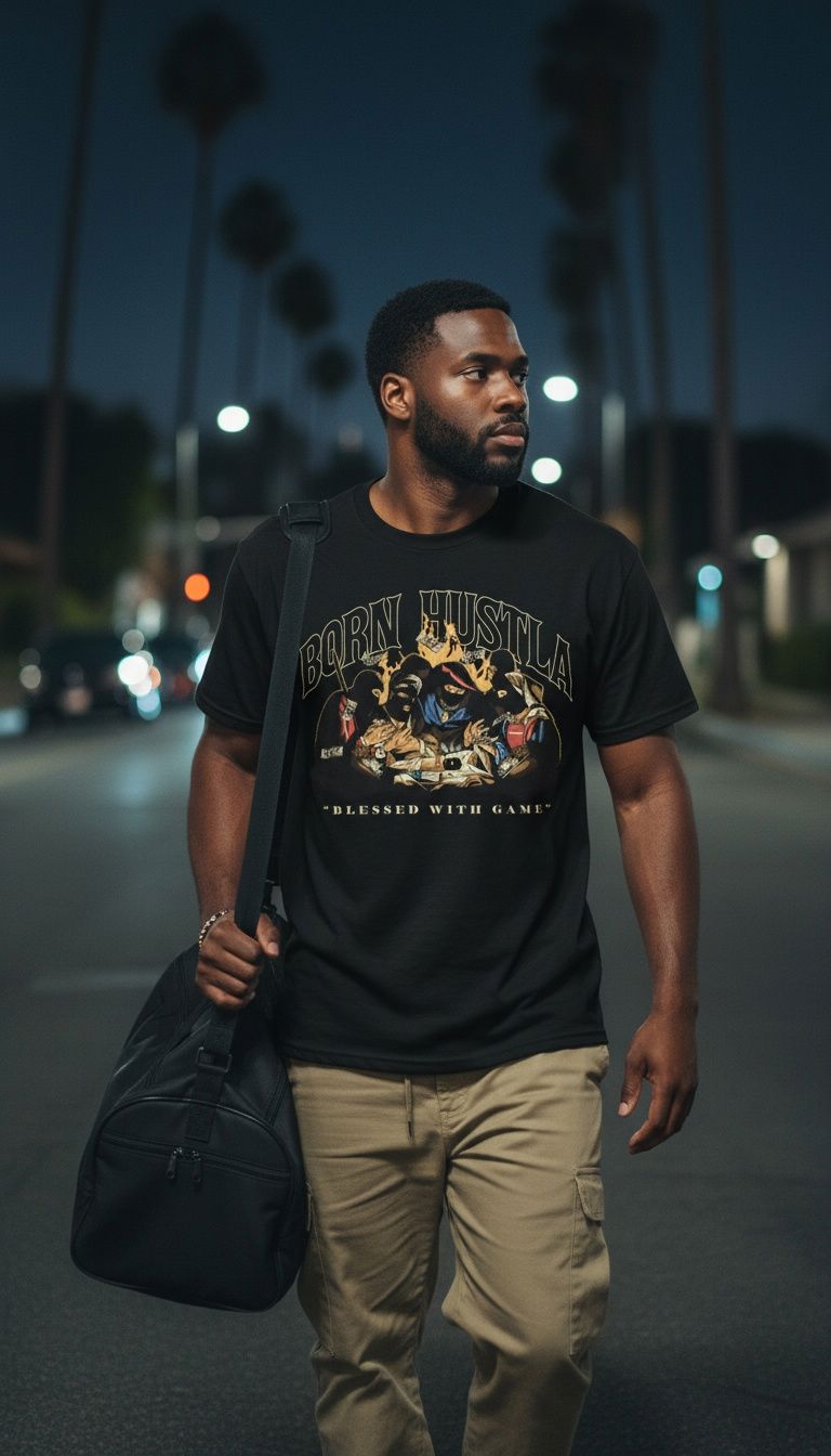 Born Hustla - Black T-Shirt