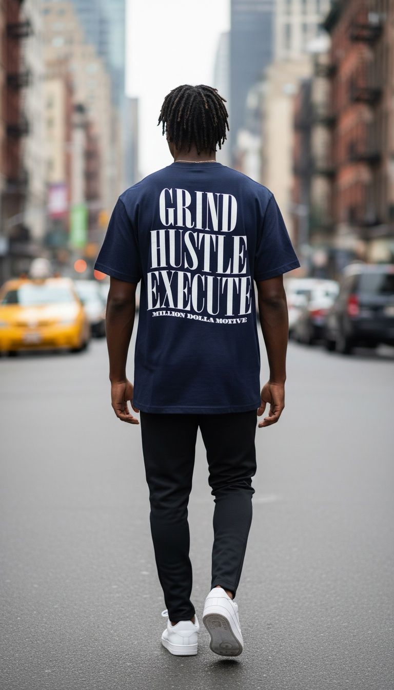 Grind Hustle Execute - Navy T-Shirt