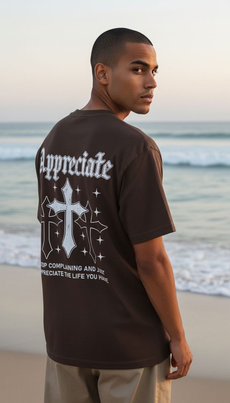 Appreciate Crosses - Brown T-Shirt