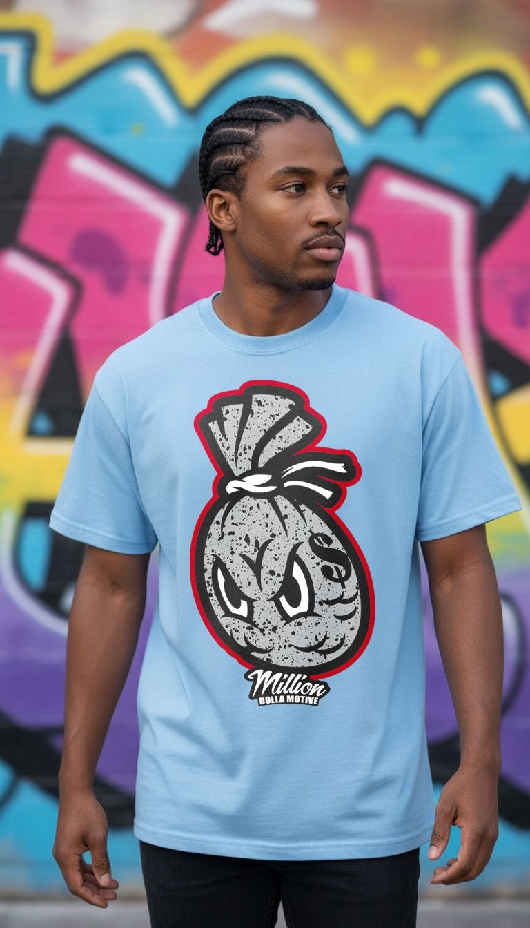 Cement Money Bag - University Blue T-Shirt