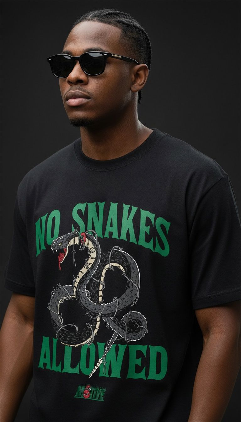 No Snakes Allowed - Black T-Shirt