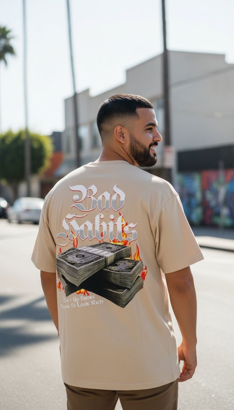 Bad Habits - Khaki T-Shirt