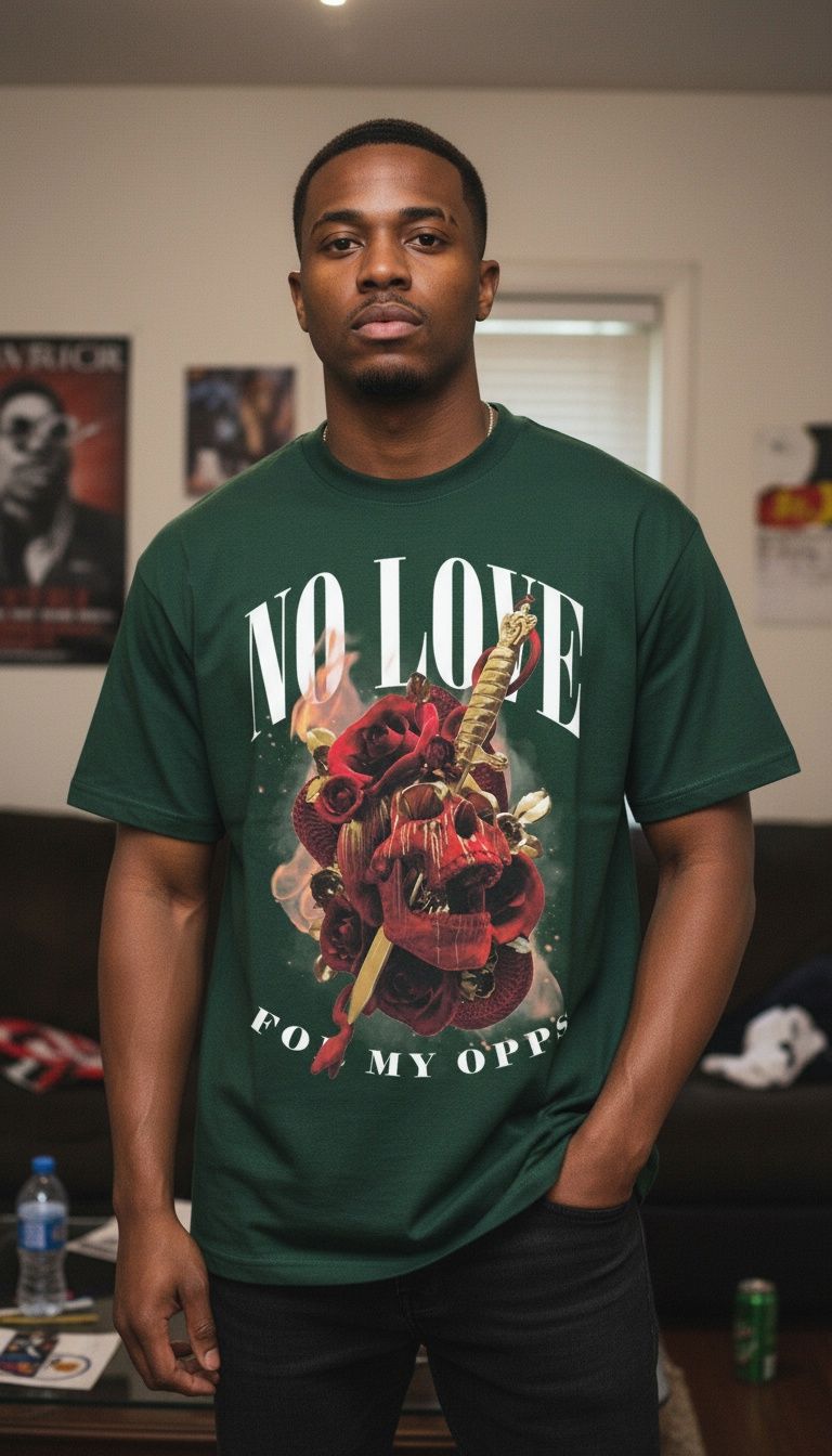 No Love for My Opps - Dark Green T-Shirt