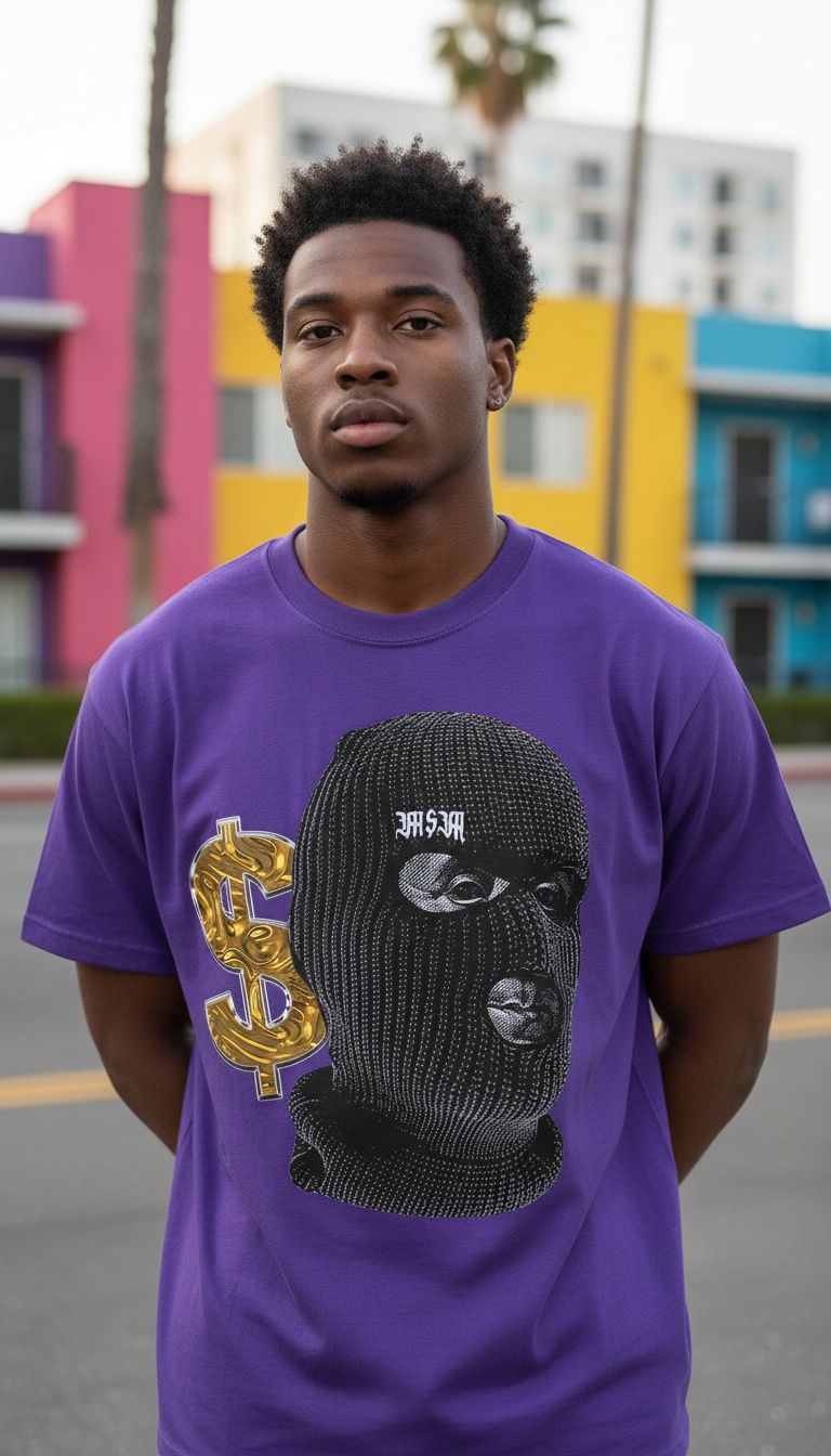 Benjamin Ski Mask - Purple T-Shirt