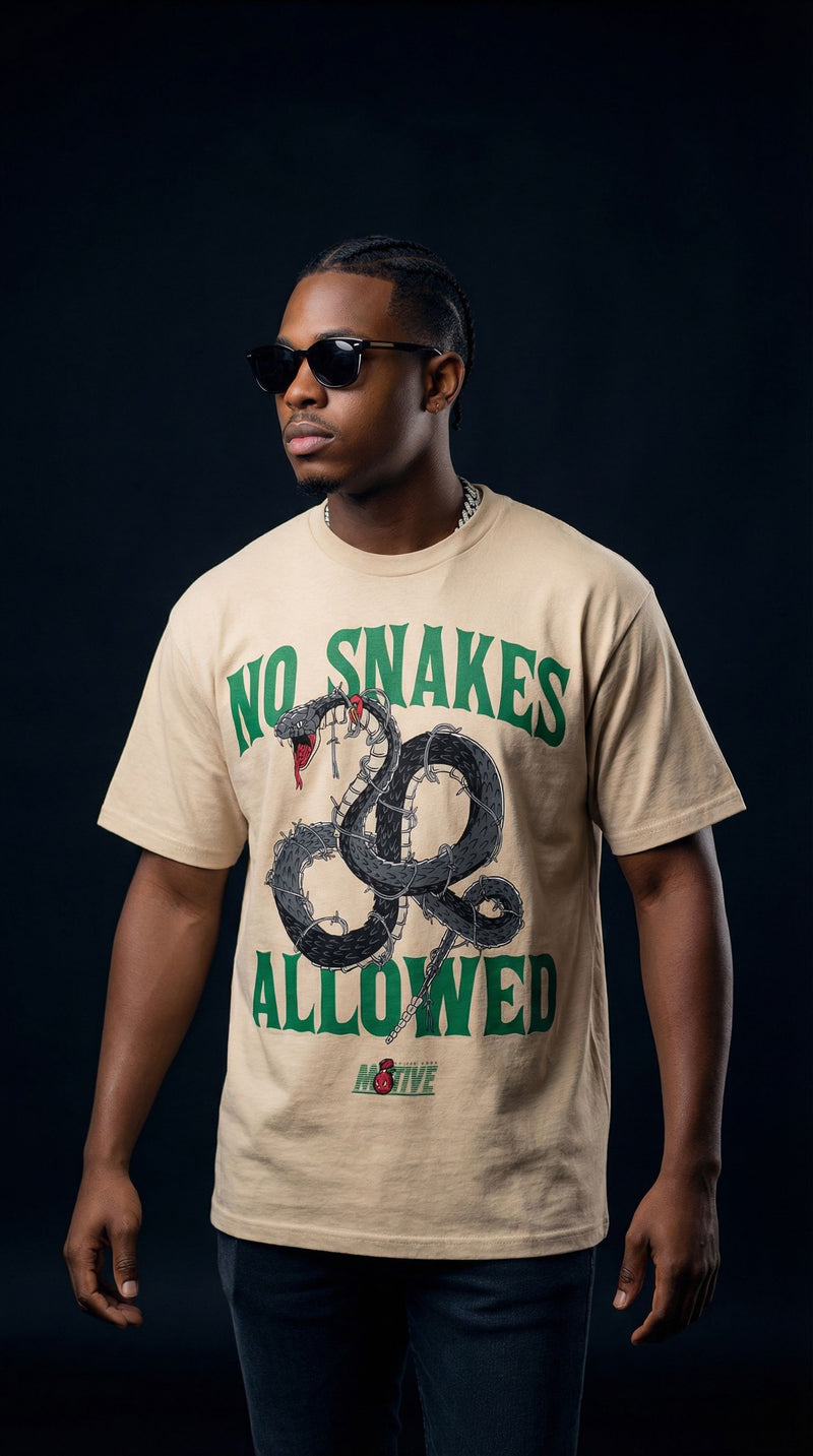No Snakes Allowed - Khaki T-Shirt