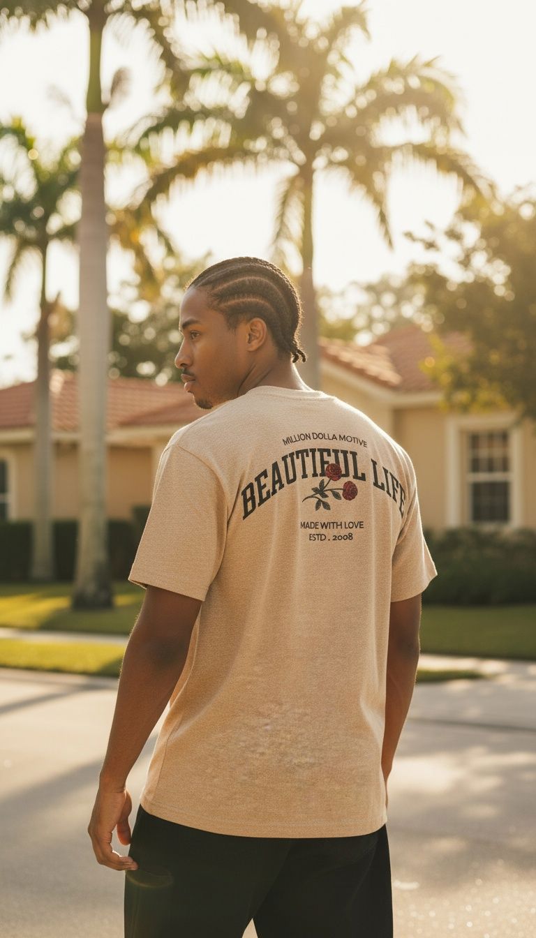 Beautiful Life - Blush Tan Vintage Dye T-Shirt