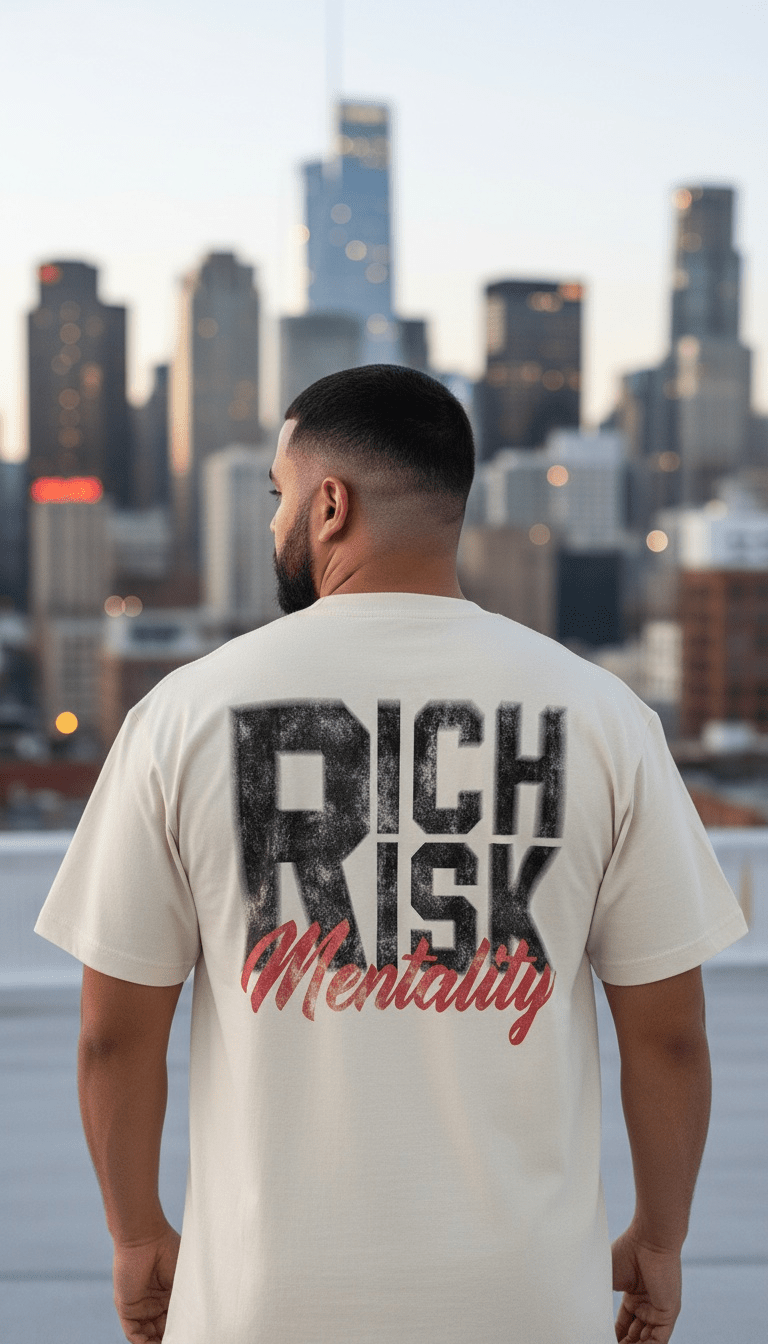 
                  
                    Rich Risk Mentality - Natural Sail T-Shirt
                  
                