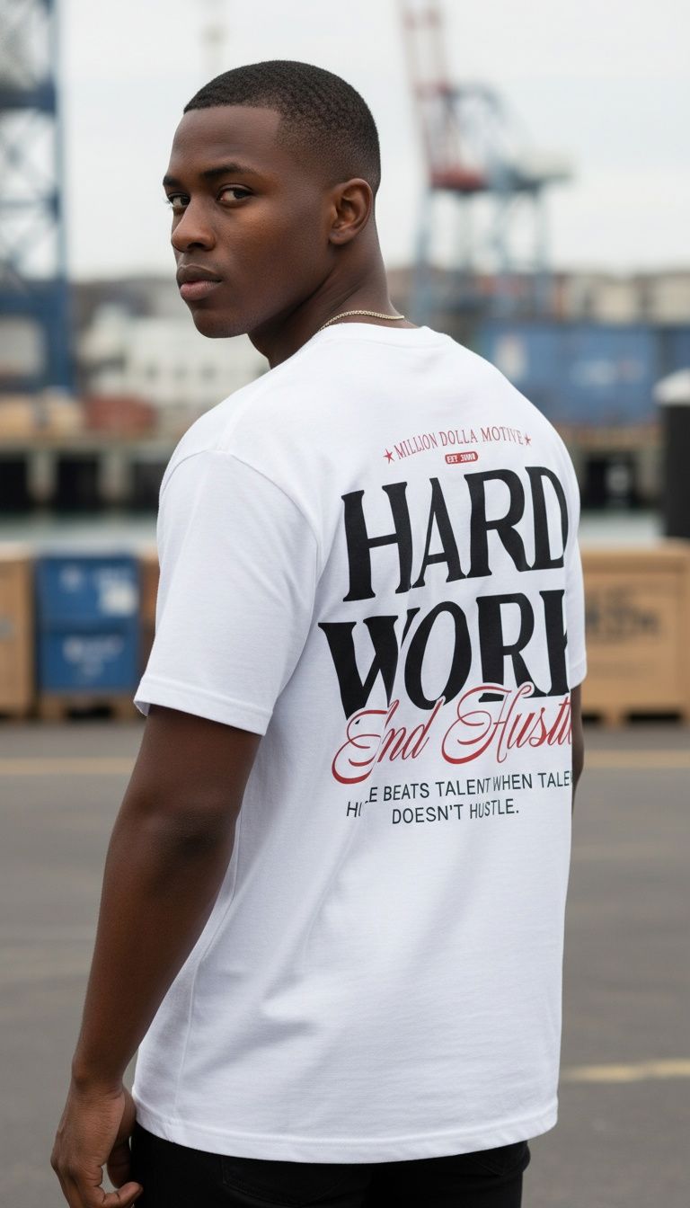 Hard Work And Hustle - White T-Shirt