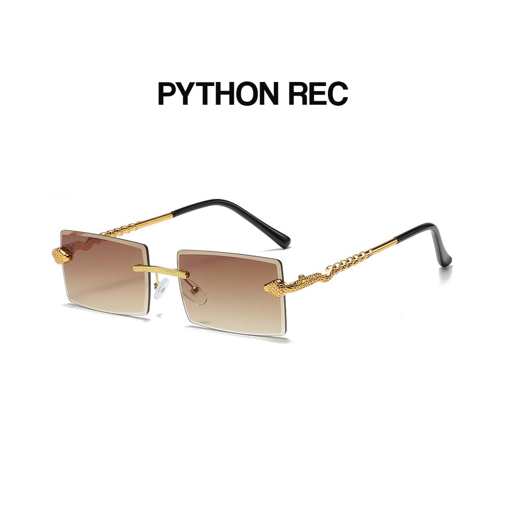 Python Rec - Gold & Brown Sunglasses