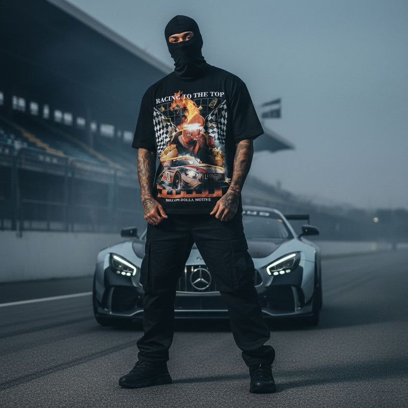Racing to the Top - Black T-Shirt T-Shirt Million Dolla Motive 