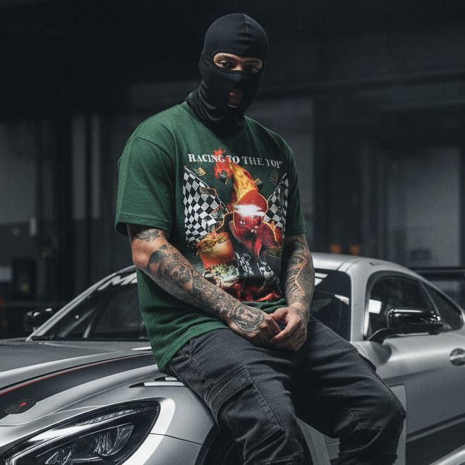Racing to the Top - Dark Green T-Shirt T-Shirt Million Dolla Motive 