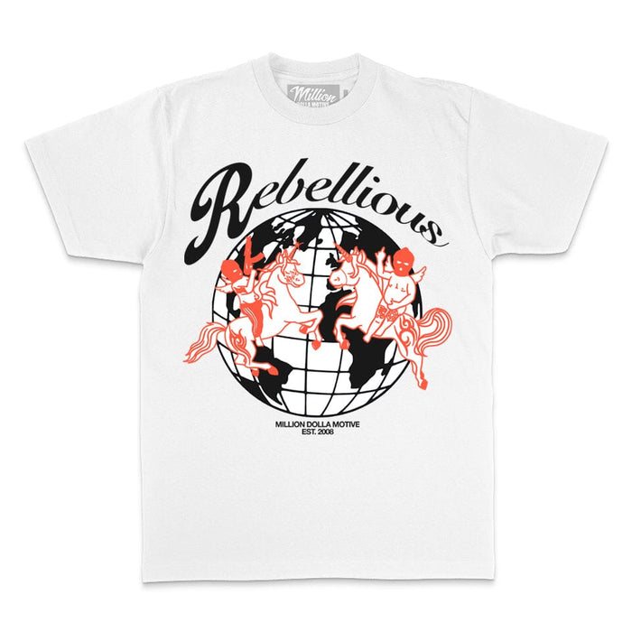 Rebellious - Infrared on White T-Shirt