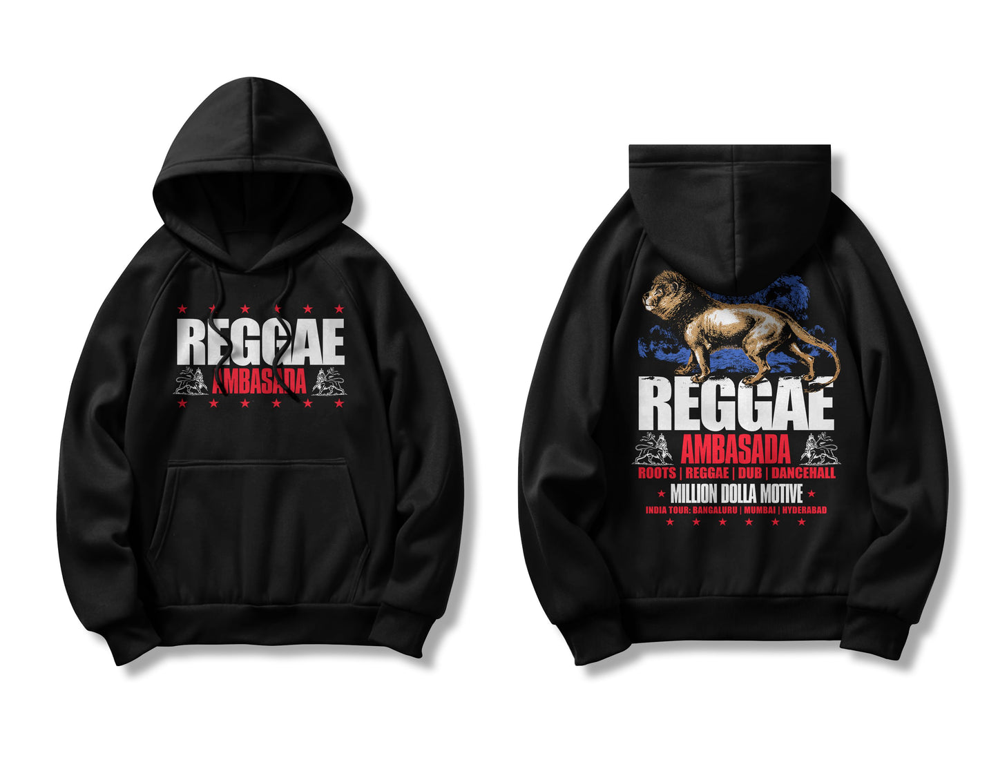 
                  
                    Reggae Ambasada - Black Hoodie Sweatshirt
                  
                