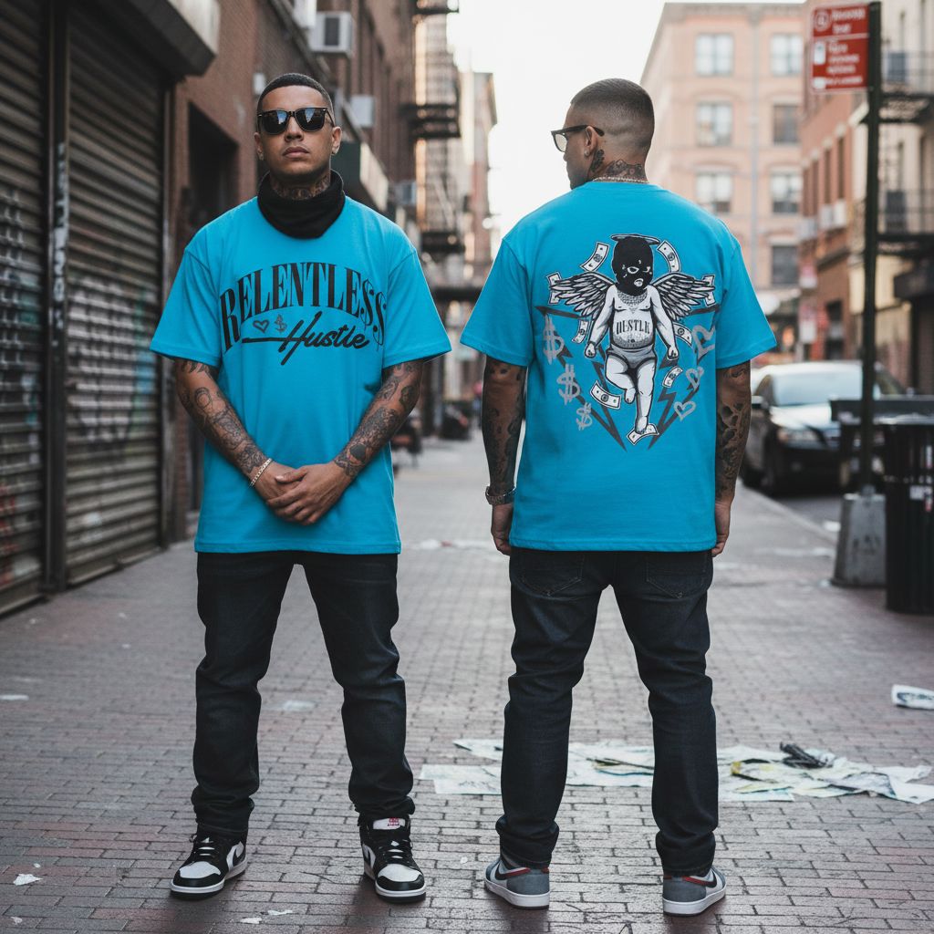 
                  
                    Relentless Hustle - Turquoise Blue T-Shirt T-Shirt Million Dolla Motive 
                  
                