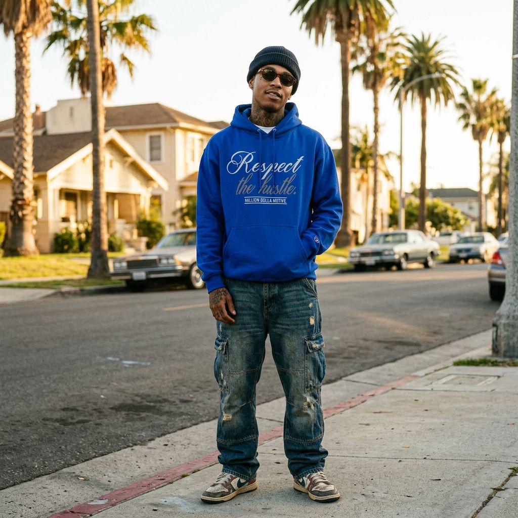 Respect The Hustle - Royal Blue Hoodie Sweatshirt Outerwear Million Dolla Motive 