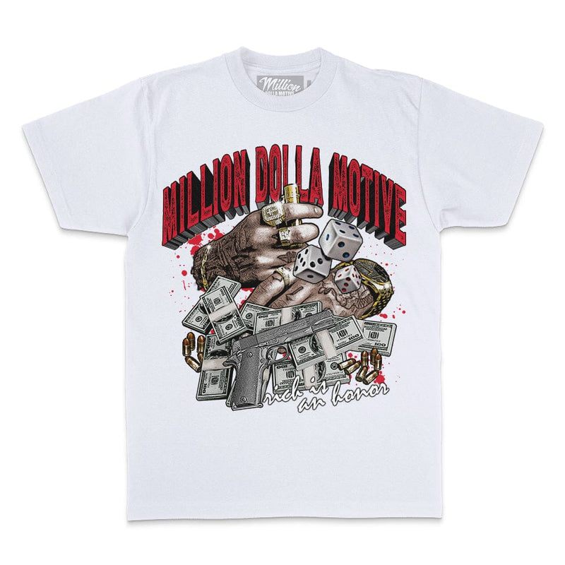 Rich is an Honor - White T-Shirt T-Shirt Million Dolla Motive 