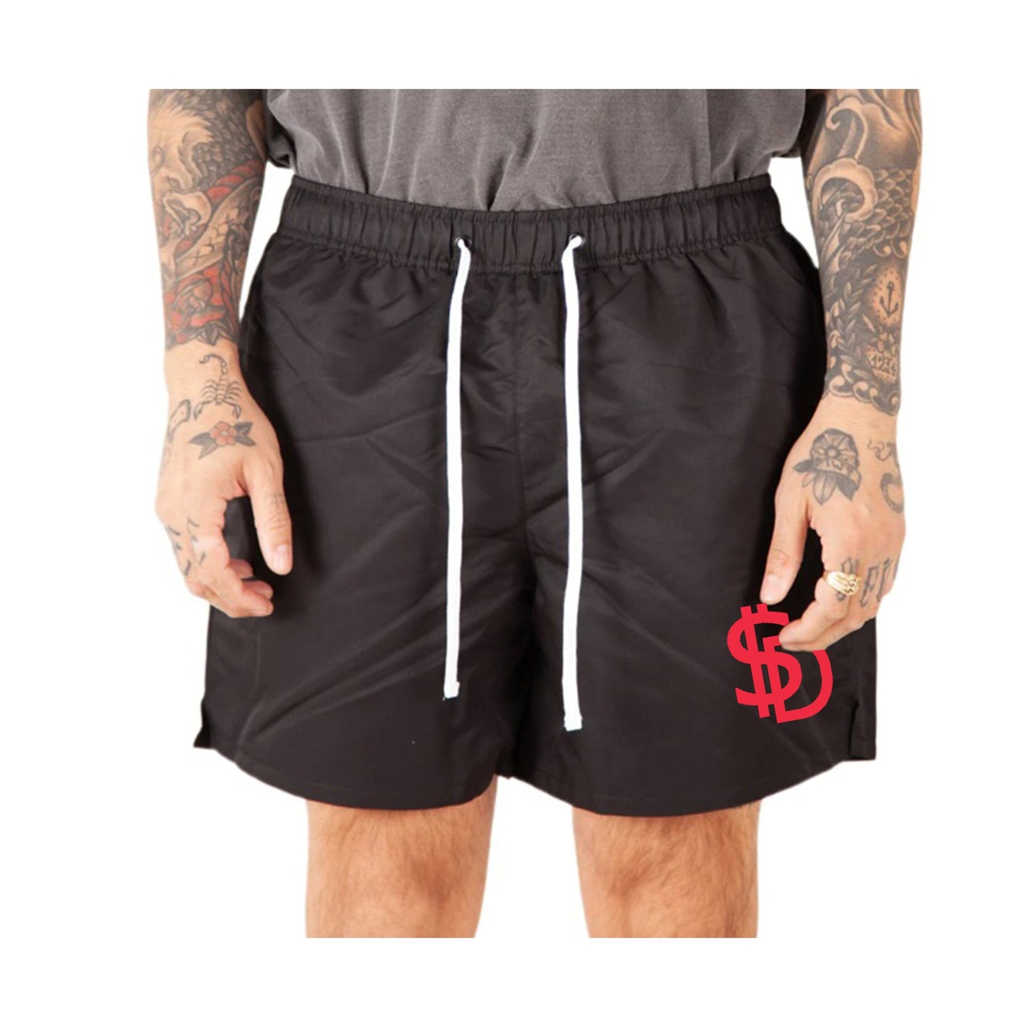 Black $D Running Poly Shorts Bottoms Million Dolla Motive 