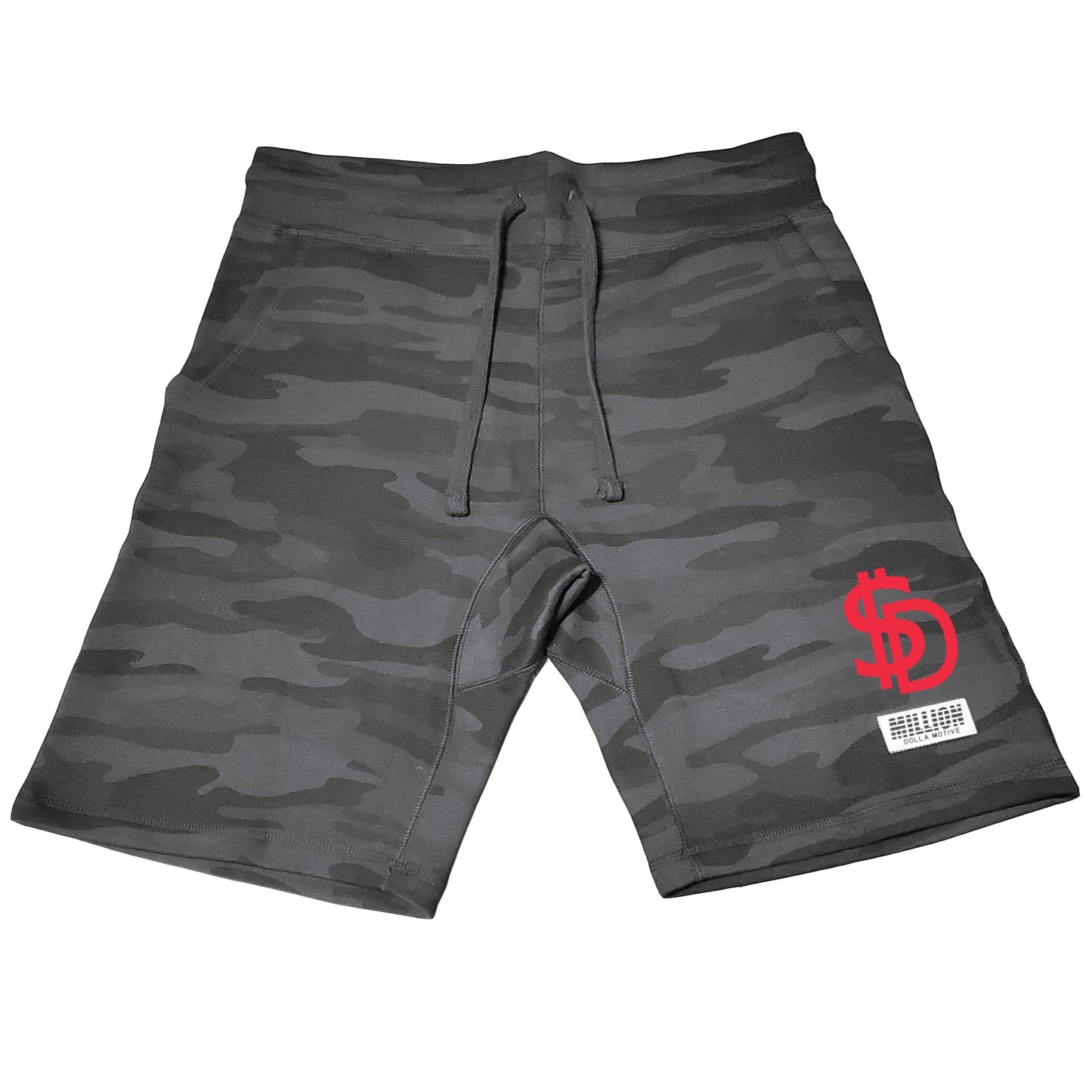 Grey Camo $D Premium Logo Shorts Bottoms Million Dolla Motive 