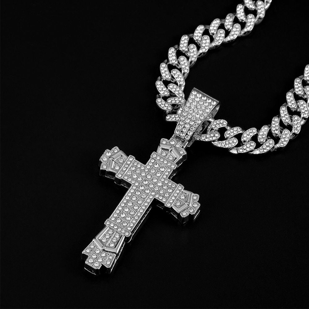 
                  
                    Cuban Link Necklace With Cross - JNK-015
                  
                