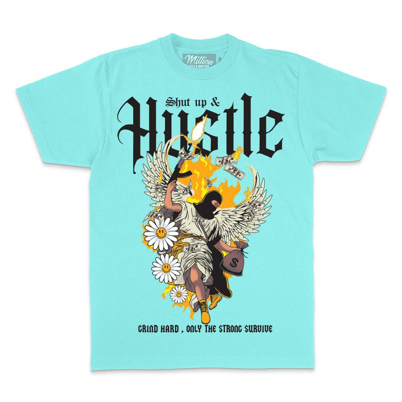 Shut Up & Hustle - Island Green T-Shirt T-Shirt Million Dolla Motive 