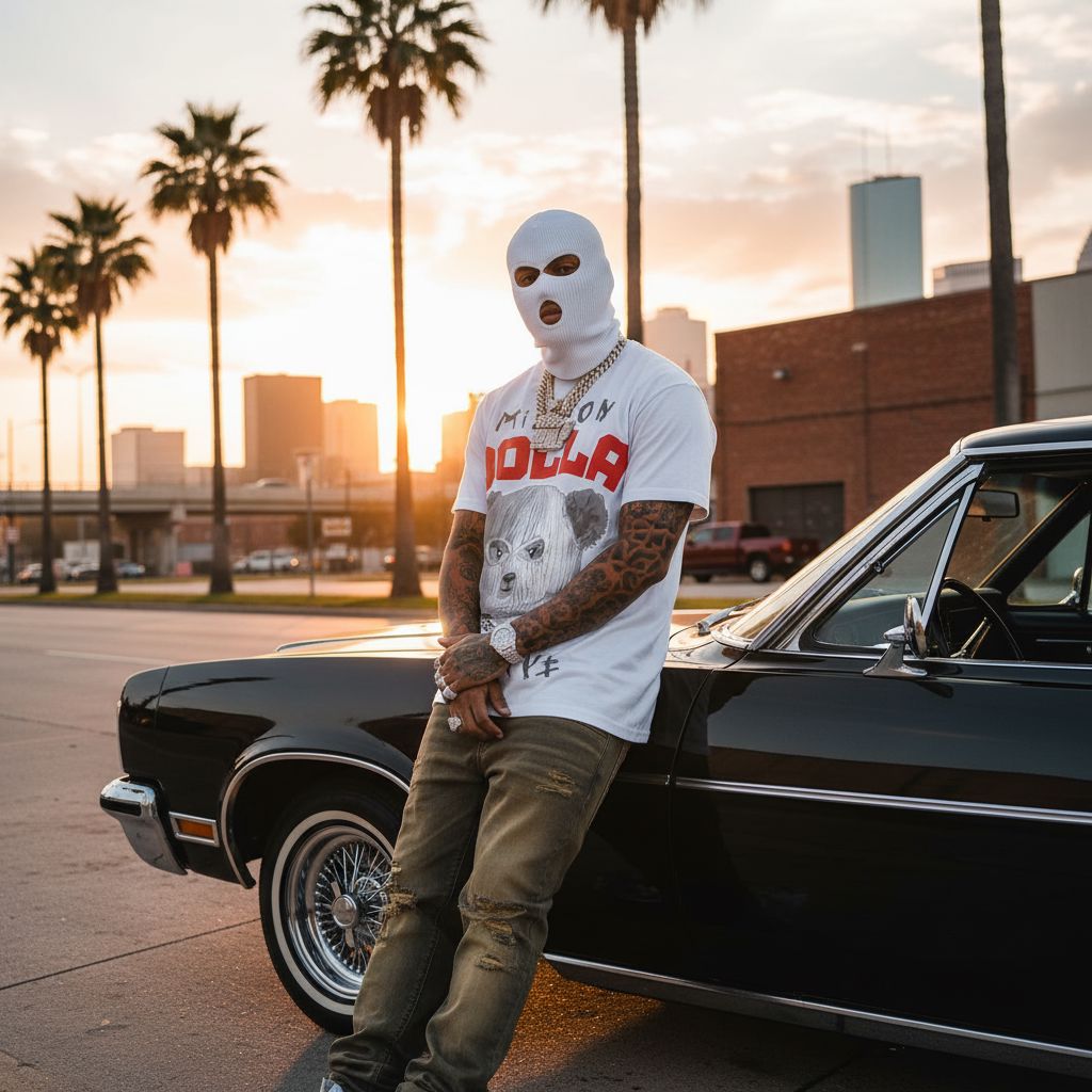 Ski Mask Teddy - White T-Shirt T-Shirt Million Dolla Motive 