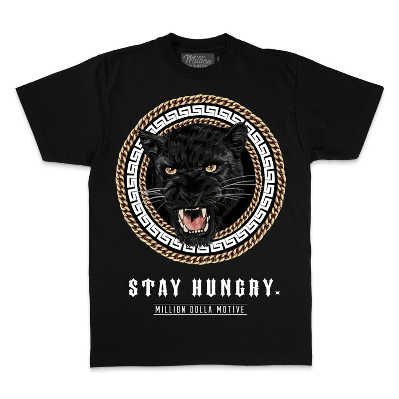 Stay Hungry Panther - Gold on Black T-Shirt T-Shirt Million Dolla Motive 