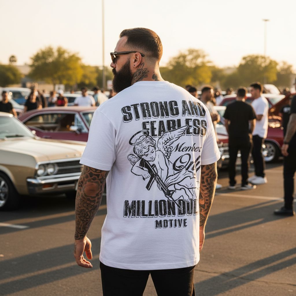 
                  
                    Strong & Fearless - White T-Shirt T-Shirt Million Dolla Motive 
                  
                