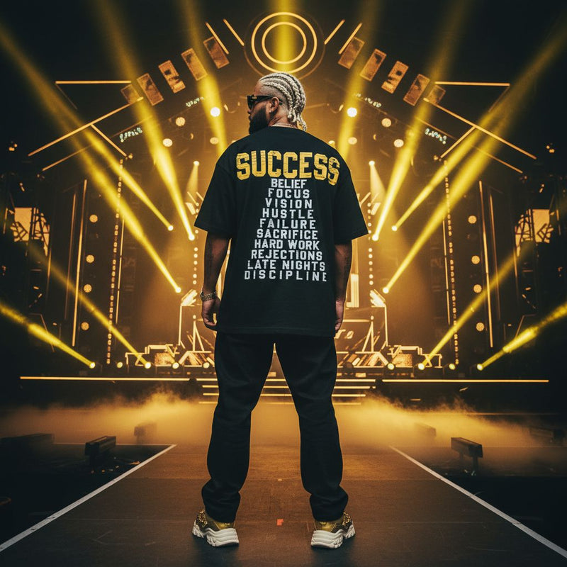 Success Pyramid - Black T-Shirt T-Shirt Million Dolla Motive 