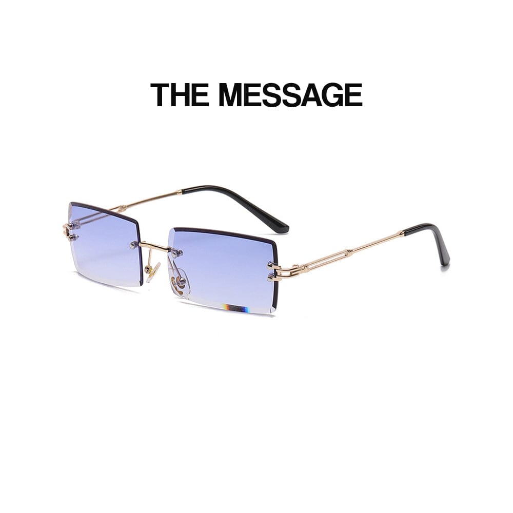 The Message - Gold & Deep Blue Sunglasses