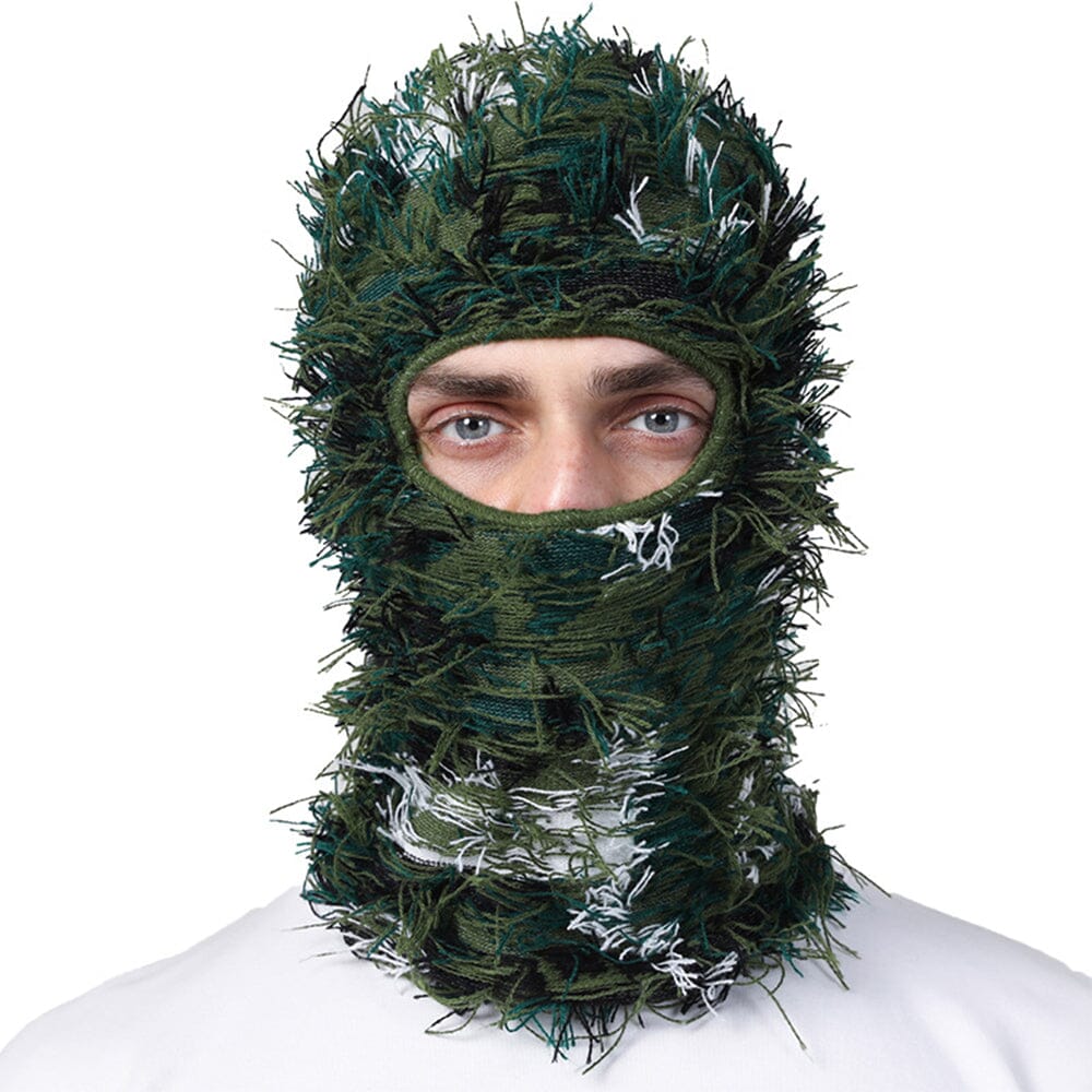 Green Camo Distressed Sheisty Ski Mask