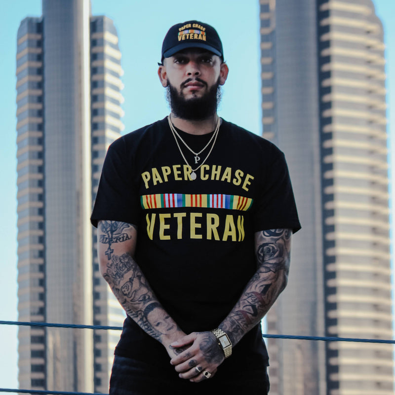 Paper Chase Veteran - Black T-Shirt T-Shirt Million Dolla Motive 