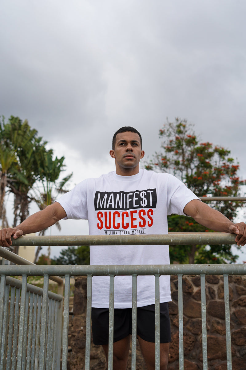 Manifest Success - White T-Shirt T-Shirt Million Dolla Motive 