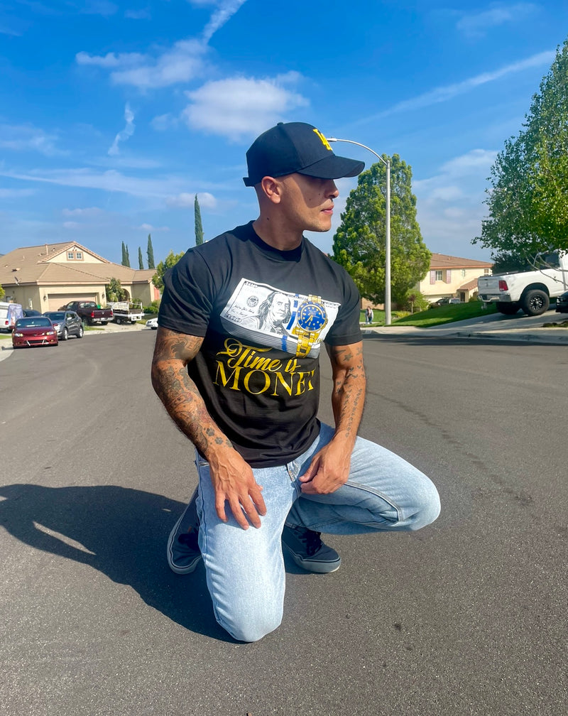 Time Is Money - Black T-Shirt T-Shirt Million Dolla Motive 