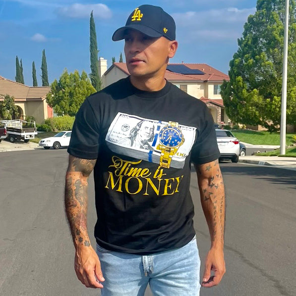 Time Is Money - Black T-Shirt T-Shirt Million Dolla Motive 