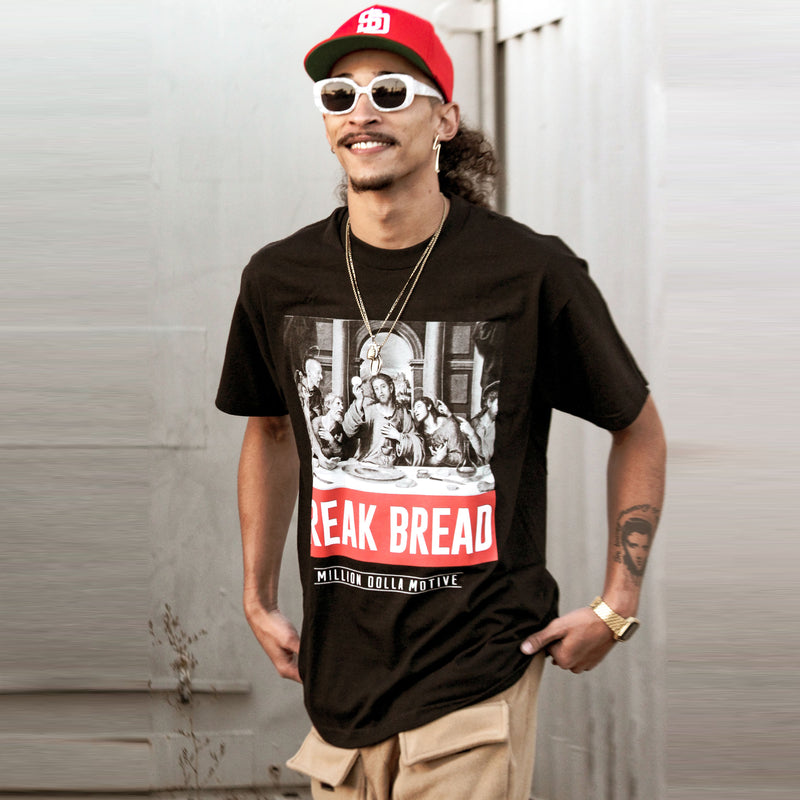 Break Bread - Red on Black T-Shirt T-Shirt Million Dolla Motive 