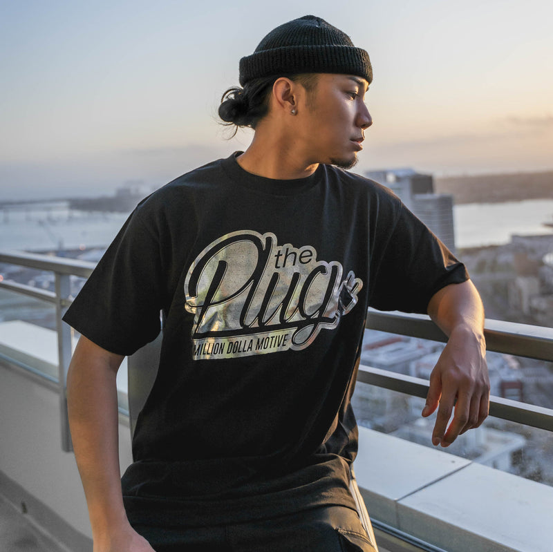 The Plug - Silver on Black T-Shirt T-Shirt Million Dolla Motive 