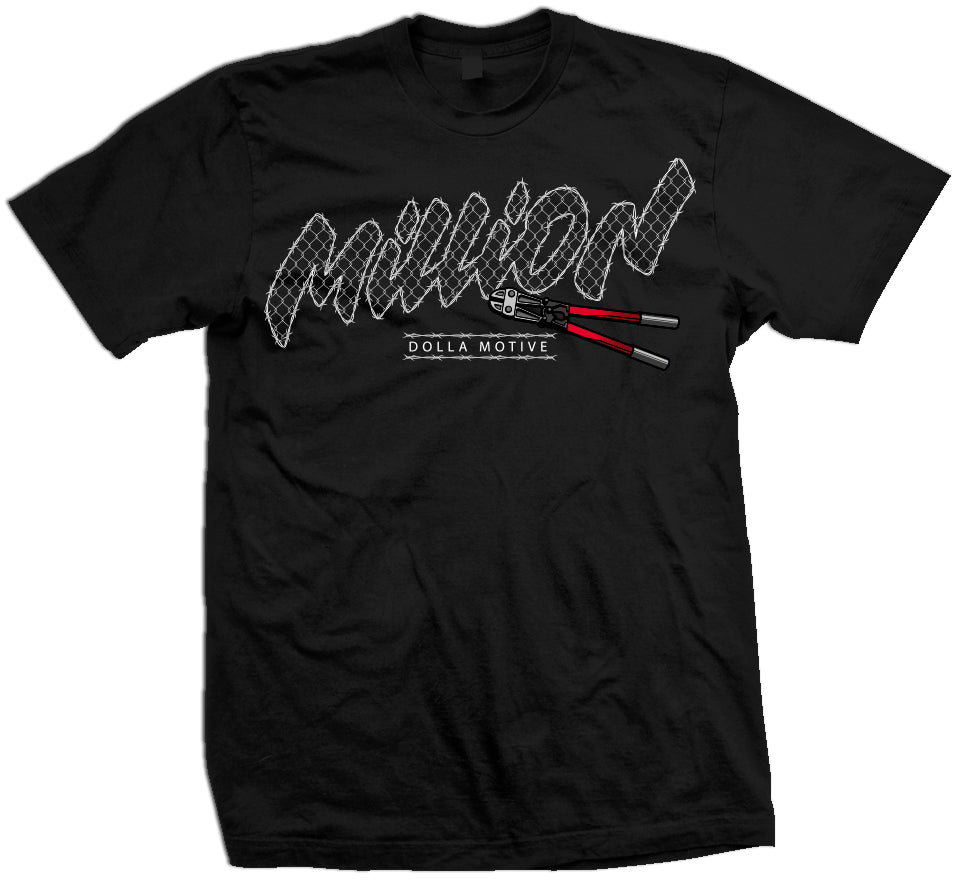 Barbed Wire Million - Black T-Shirt – Million Dolla Motive