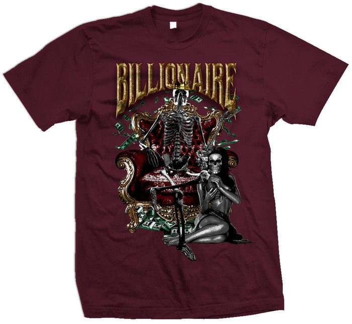 Billionaire Bones - Burgundy T-Shirt