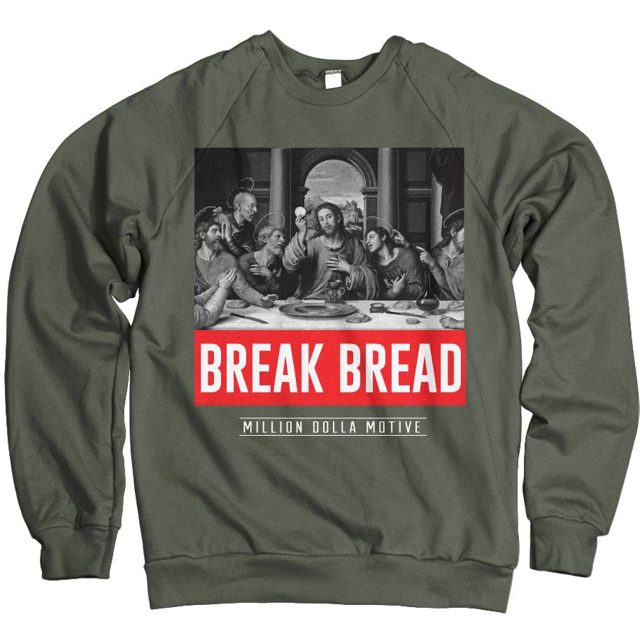 Break Bread - Olive Crewneck Sweatshirt