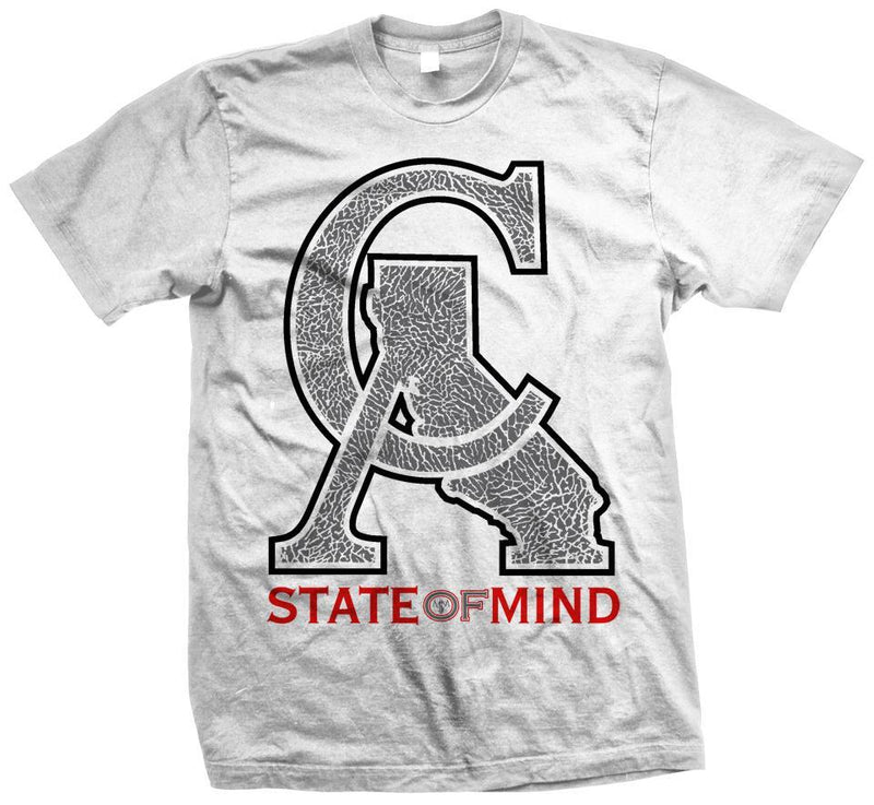 CA Elephant Print Red/ Grey on White Tee - Million Dolla Motive