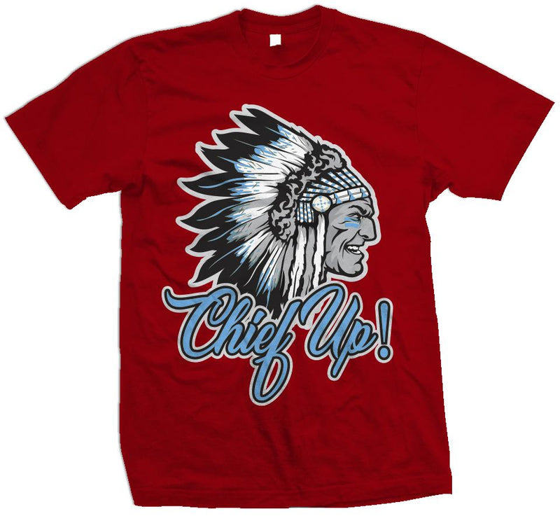 Chief Up -University Blue on Red T-Shirt T-Shirt Million Dolla Motive 