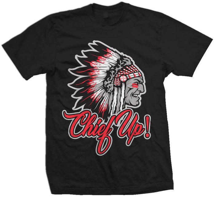 Chief Up - Infrared on Black T-Shirt