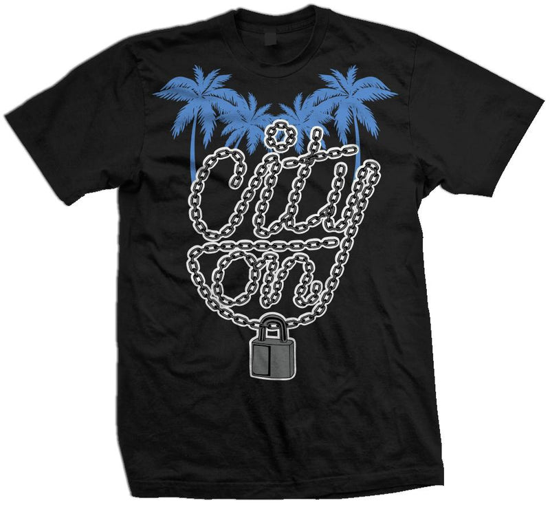 City on Lock - University Blue on Black T-Shirt T-Shirt Million Dolla Motive 