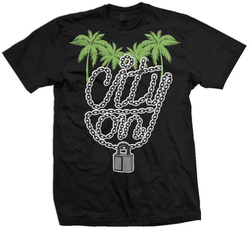 City On Lock - Chlorophyll Green on Black T-Shirt - Million Dolla Motive